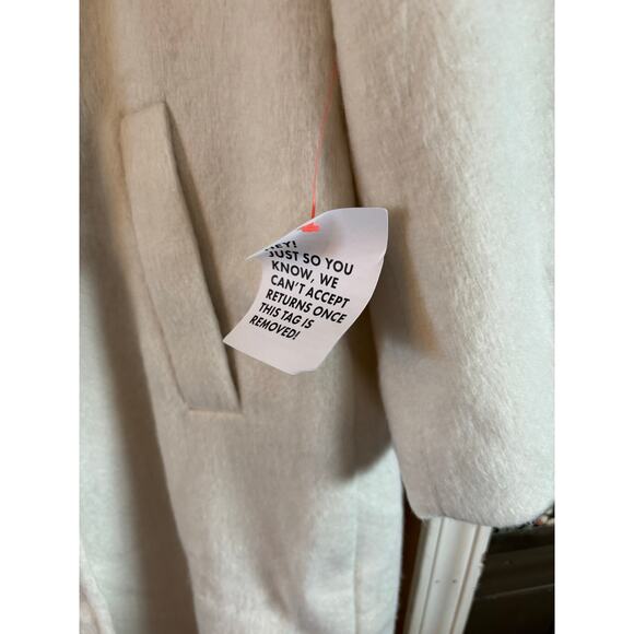 NWT ASOS Edition Women’s Cream Long Coat Double Breasted One Button Size 14 - Picture 7 of 8